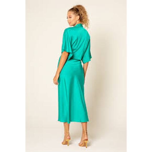 Lavender Brown Adele Tie Front Top Shrug Nude Orange Print #AYL7810N39 Small NEW - Picture 6 of 9